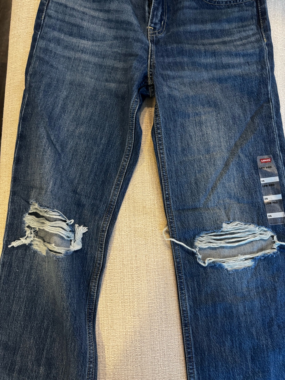 Levi's Dark Blue Low Pro Straight Jeans